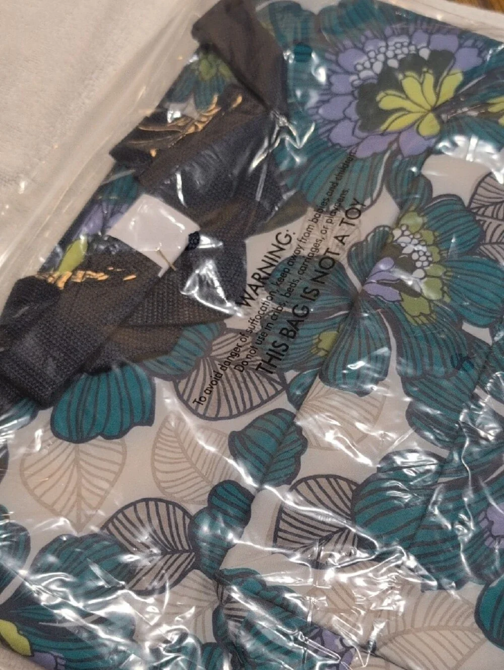 thirty-one Teal and Purple Floral Crossbody Thermal Tote